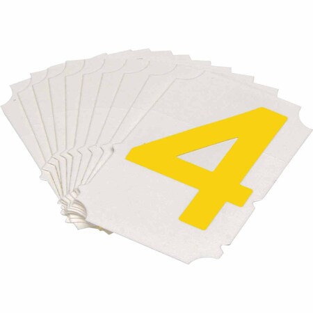 Brady Quik-Align 5060 Series Polyester 2 in Lbl Legend: 4 Yellow 10PK 5060P-4